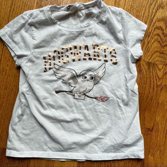 🍭4/$20 H&M x Harry Potter Hogwarts Owl Short Sleeve Tee - 4-6 - Picture 1 of 5